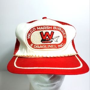 Vintage Wilco Marsh Buggies & Draglines Inc Trucker Hat Snapba Canvas Patch Logo